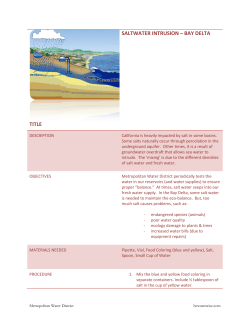 TITLE SALTWATER INTRUSION &ndash; BAY DELTA