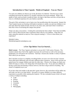 Introduction to Time Capsule: Medieval England &ndash; You are There! A