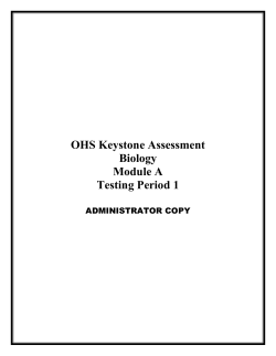 OHS Keystone Assessment Biology Module A