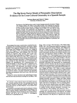 The Big Seven Factor Model of Personality Description: Evidence for