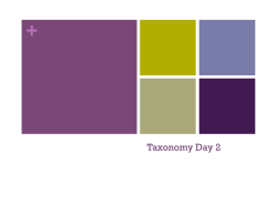 Taxonomy Day 2 - Environmental Systems
