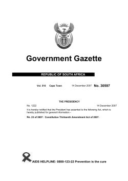 Constitution Thirteenth Amendment Act [No 23 of 2007]