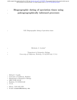 Biogeographic dating of speciation times using