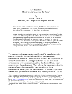 Eco-Socialism: Threat to Liberty Around the World