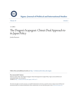 The Dragon`s Scapegoat: China`s Dual Approach to its Japan Policy