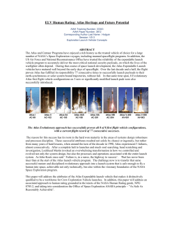 ELV Human Rating: Atlas Heritage and Future Potential 2005-3812