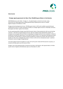 Prologis signed agreements for More Than 766,000 Square Meters