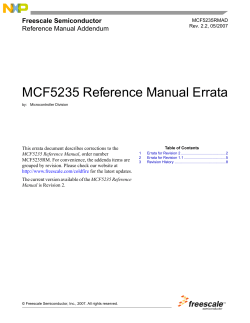 MCF5235 Reference Manual Errata