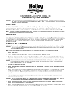 Holley 0-8007 Carburetor Installation Instructions
