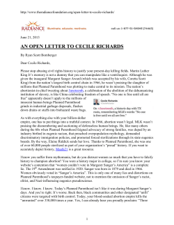 an open letter to cecile richards