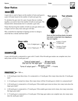 Gear Ratios - CPO Science