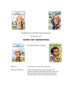 genre unit: biographies
