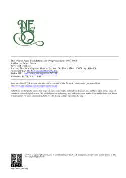 The World Peace Foundation and Progressivism