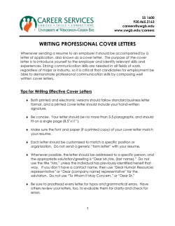 writing professional letters - UW