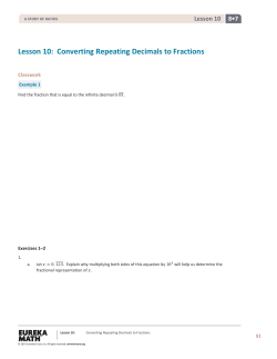 Lesson 10: Converting Repeating Decimals to Fractions