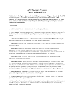 UNO Founders Program Terms and Conditions