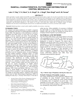rainfall characteristics, pattern and distribution of central