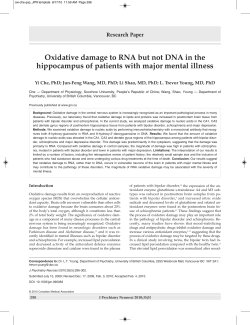 Oxidative damage to RNA but not DNA in the hippocampus of