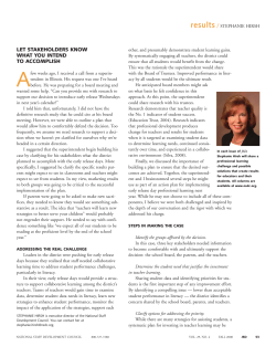 LET STAKEHOLDERS KNOW WHAT YOU INTEND TO ACCOMPLISH