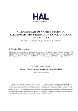 a molecular dynamics study of electronic sputtering of large organic