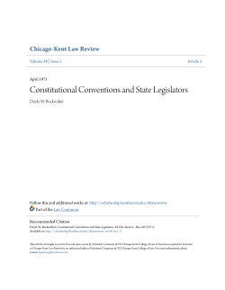 Constitutional Conventions and State Legislators