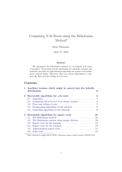 Computing N-th Roots using the Babylonian Method