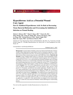 Hypochlorous Acid as a Potential Wound Care Agent