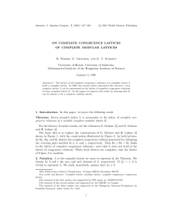 ON COMPLETE CONGRUENCE LATTICES OF COMPLETE