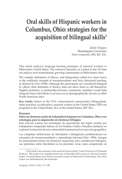 Oral skills of Hispanic workers in Columbus, Ohio