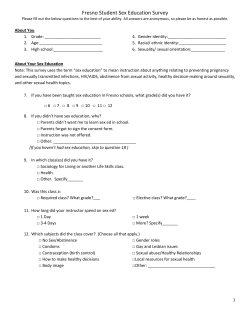 Fresno Student Sex Education Survey
