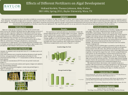 Effects of Different Fertilizers on Algal Development