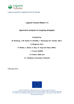 Legume Futures Report 1.4 Agronomic analysis of cropping strategies