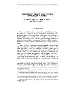 Intelligent Design Will Survive Kitzmiller v. Dover