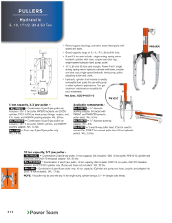 Pullers - Hydraulic Pullers - 5, 10, 17.5, 30 and 50 Ton