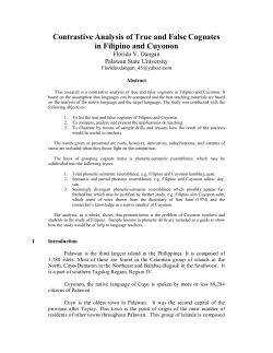 Contrastive Analysis of True and False Cognates