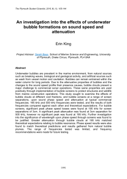 An investigation in to the effects of underwater bubble formations on