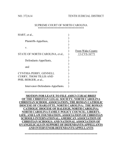 NO. 372A14 TENTH JUDICIAL DISTRICT SUPREME COURT OF