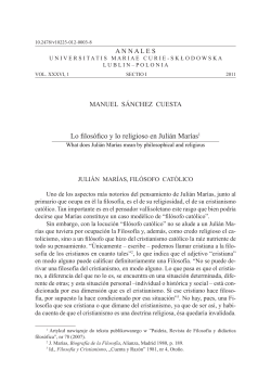 Lo filos&oacute;fico y lo religioso en Juli&aacute;n Mar&iacute;as1