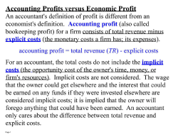 Accounting and Economic Profit