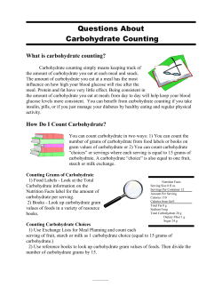 Improving Diabetes Control with Carbohydrate Counting
