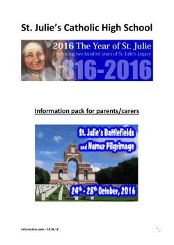 Parents Pack - St. Julie`s Chaplaincy