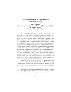 Labor Market Reform in the United Kingdom