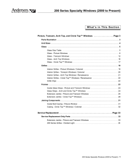 200 Series Specialty Windows (2000 to Present)