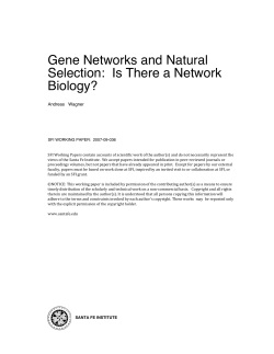 Gene networks and natural selection: Is there a network biology?