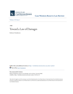 Toward a Law of Damages - Case Western Reserve University