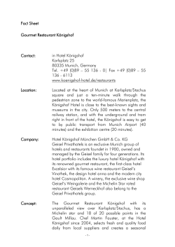 Fact Sheet Gourmet Restaurant K&ouml;nigshof Contact: in Hotel