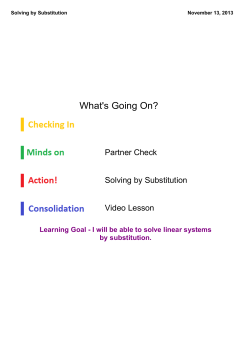 Solving by Substitution
