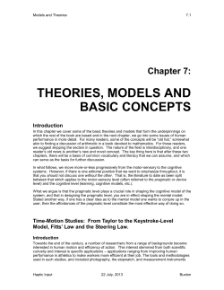 Input Models and Theories