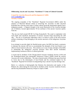 Obliterating Assyria and Assyrians: &mdash;Kurdistan`s&ldquo; Crime of Cultural