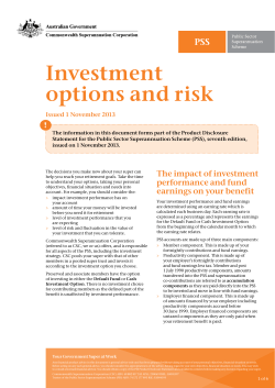 PSS Investment options and risk